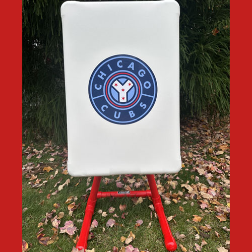 gallery white & red with a Cubs decal